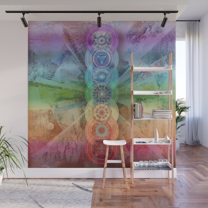 seven chakra meditation and yoga art Wall Mural Gallery Image 1
