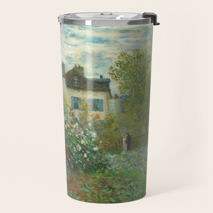Claude Monet The Artist's Garden In Argenteuil A Corner Of The Garden With Dahlias 1873 Travel Mug Gallery Image 2