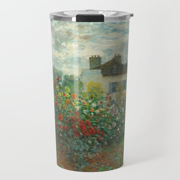 Claude Monet The Artist's Garden In Argenteuil A Corner Of The Garden With Dahlias 1873 Travel Mug