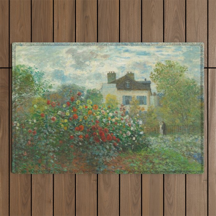 Claude Monet The Artist's Garden In Argenteuil A Corner Of The Garden With Dahlias 1873 Outdoor Rug Gallery Image 1
