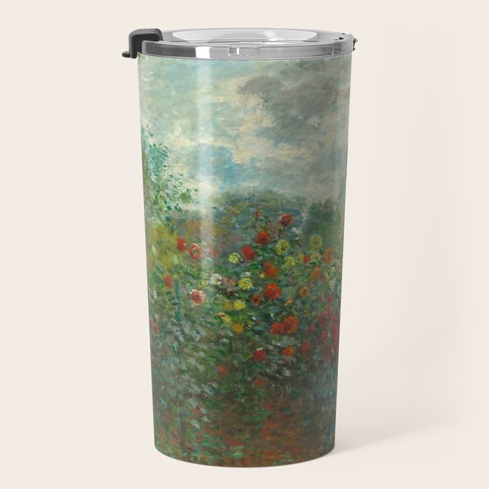 Claude Monet The Artist's Garden In Argenteuil A Corner Of The Garden With Dahlias 1873 Travel Mug Gallery Image 3