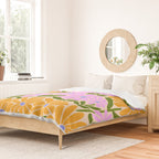 Retro Groovy Daisies - Orange, Pink, Very-Peri and Green  Duvet Cover Gallery Image 2