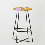 Retro Groovy Daisies - Orange, Pink, Very-Peri and Green  Stool Gallery Image 1