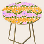 Retro Groovy Daisies - Orange, Pink, Very-Peri and Green  Side Table Gallery Image 2
