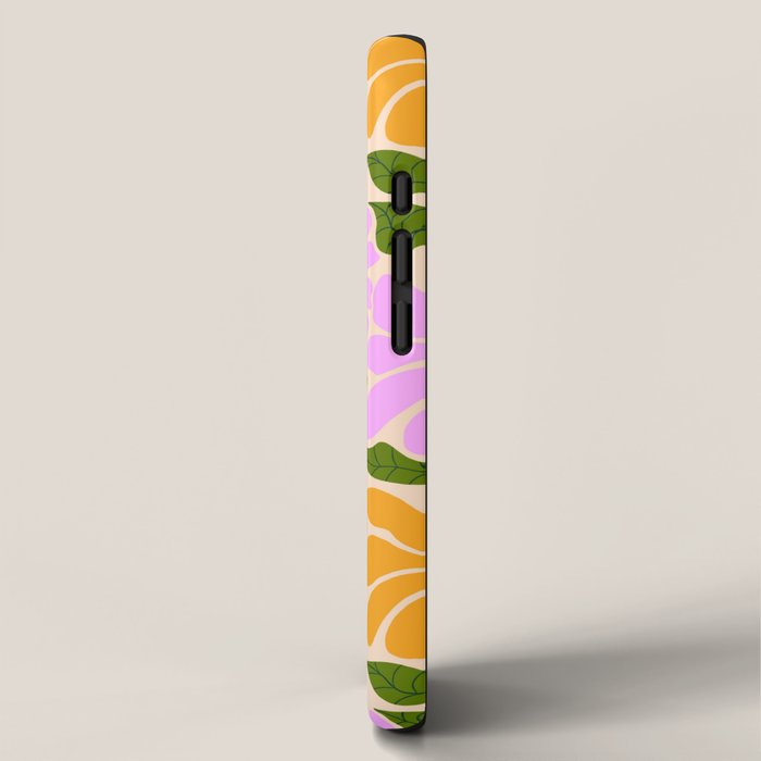 Retro Groovy Daisies - Orange, Pink, Very-Peri and Green  iPhone Case Gallery Image 2