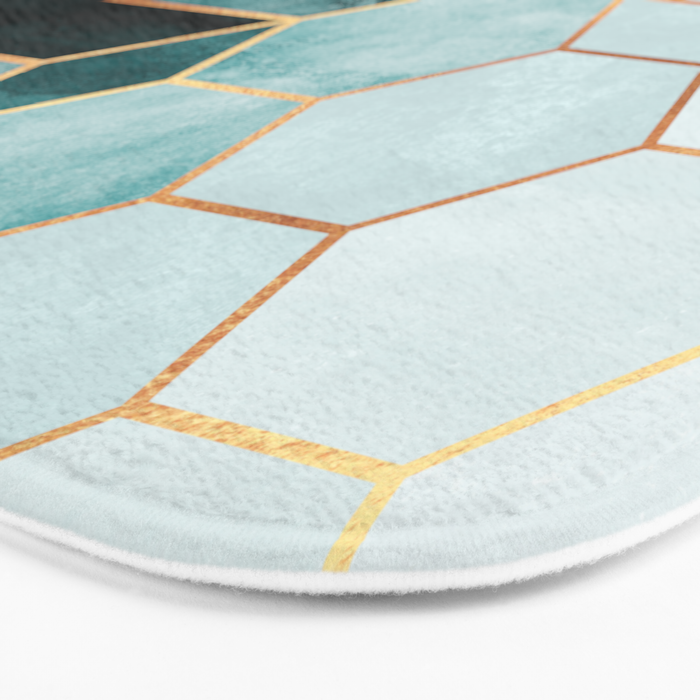 Teal Hexagons Bath Mat Gallery Image 3