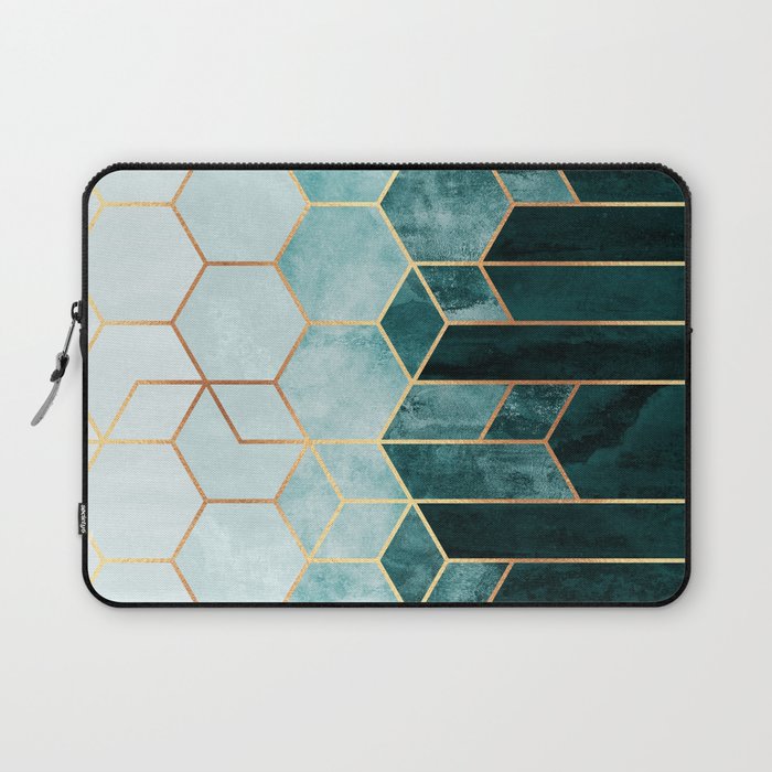 Teal Hexagons Laptop Sleeve Gallery Image 1