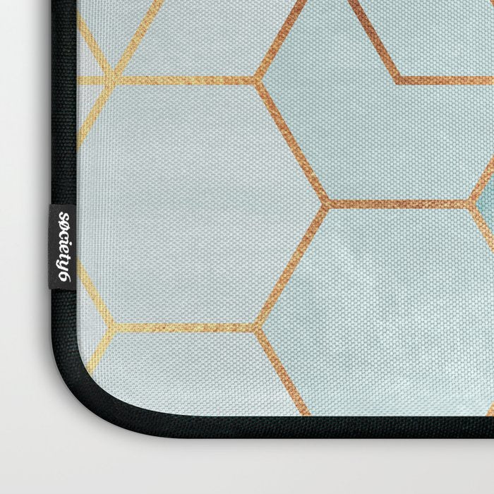 Teal Hexagons Laptop Sleeve Gallery Image 3