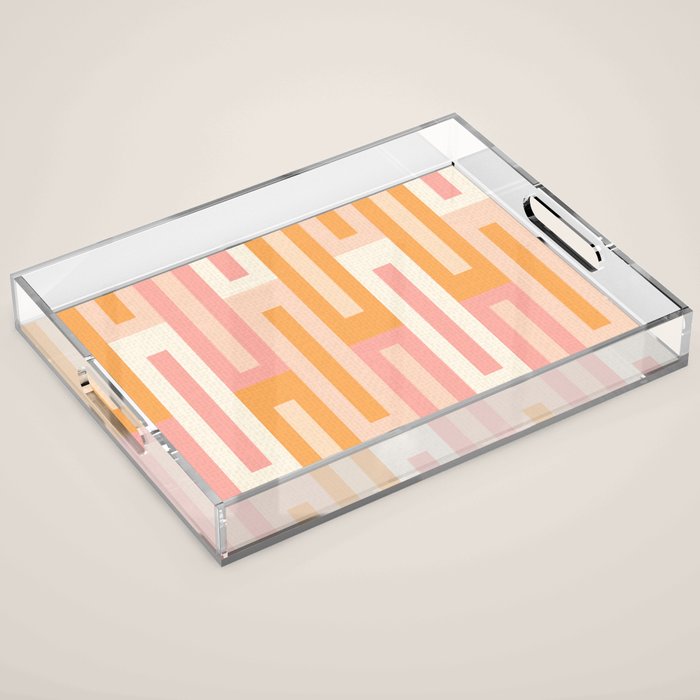 Rectangular Color Blocks In Soft Pastel Tones Acrylic Tray Gallery Image 1