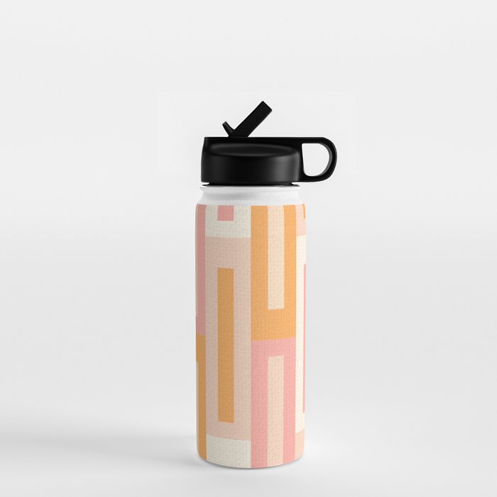 Rectangular Color Blocks In Soft Pastel Tones Water Bottle Gallery Image 1