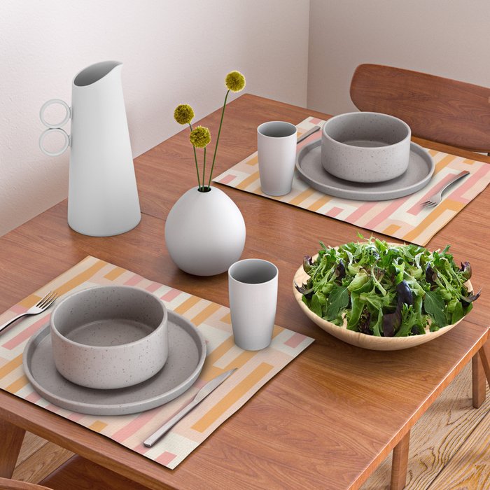 Rectangular Color Blocks In Soft Pastel Tones Placemat Gallery Image 2
