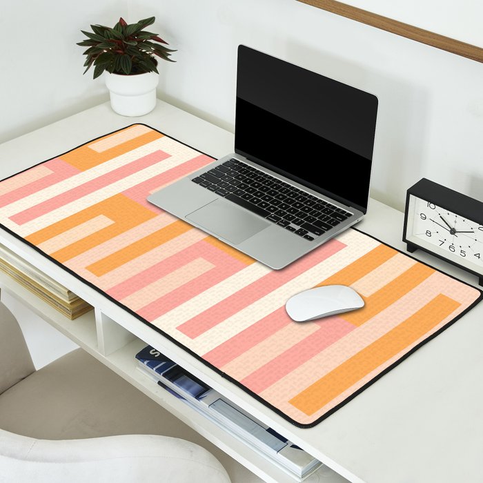 Rectangular Color Blocks In Soft Pastel Tones Desk Mat Gallery Image 2
