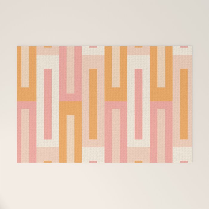 Rectangular Color Blocks In Soft Pastel Tones Welcome Mat Gallery Image 1