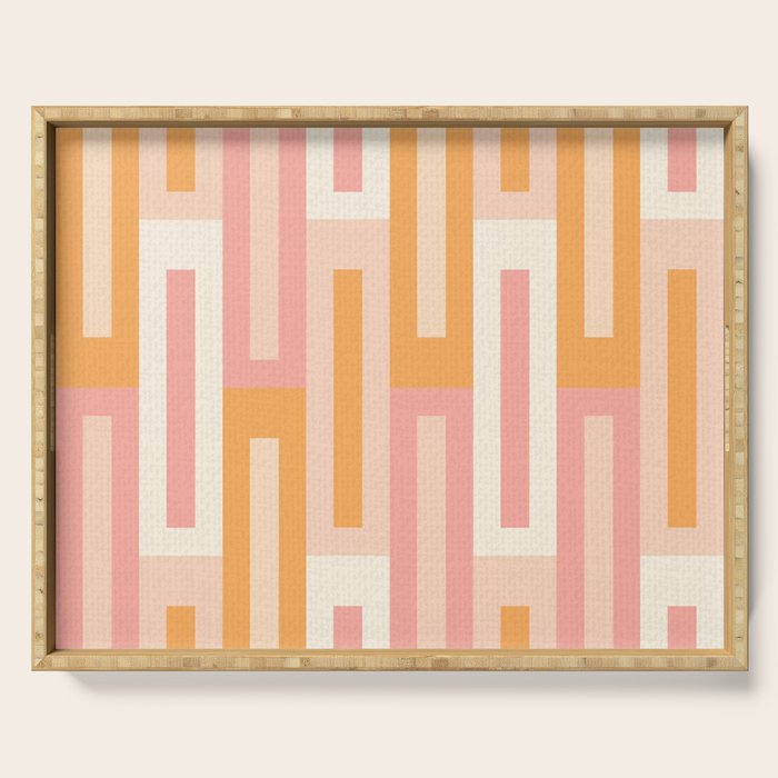 Rectangular Color Blocks In Soft Pastel Tones Serving Tray Gallery Image 1