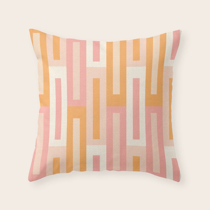 Rectangular Color Blocks In Soft Pastel Tones Throw Pillow Gallery Image 1
