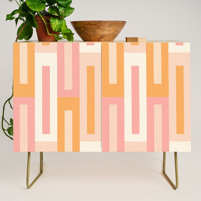 Rectangular Color Blocks In Soft Pastel Tones Credenza Gallery Image 1