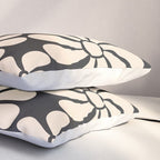 Black and White Retro Super Bloom - 70's vibe  Pillow Sham Gallery Image 3