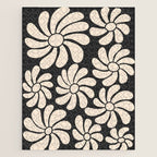 Black and White Retro Super Bloom - 70's vibe  Jigsaw Puzzle Gallery Image 1