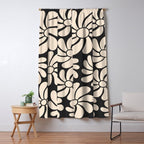 Black and White Retro Super Bloom - 70's vibe  Window Curtain Gallery Image 5