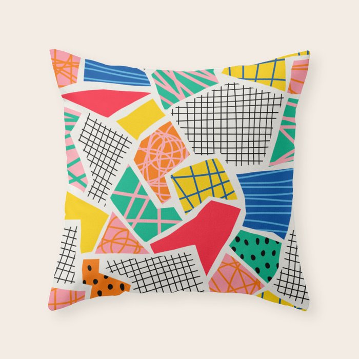 Color Patchwork: Bauhaus Edition Throw Pillow Gallery Image 6