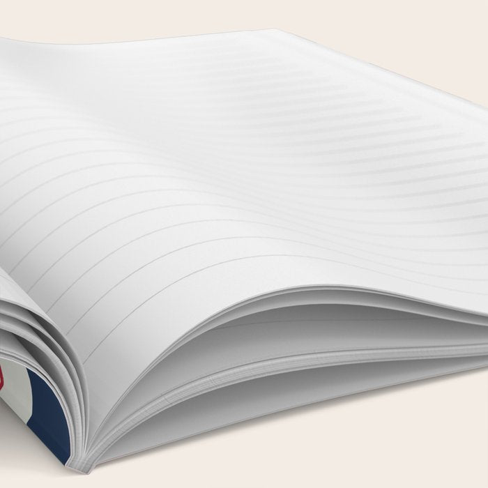 Red nautilus shell and navy stripes Notebook Gallery Image 2