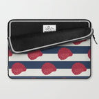 Red nautilus shell and navy stripes Laptop Sleeve Gallery Image 2