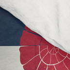 Red nautilus shell and navy stripes Comforter Gallery Image 4