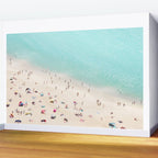 Aerial Beach Photography -  Pastel Ocean  - Colorful Beach Umbrellas - Sea Travel photography Wall Mural Gallery Image 2