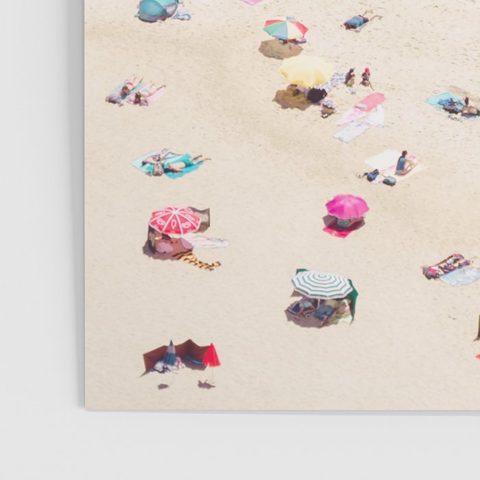 Aerial Beach Photography -  Pastel Ocean  - Colorful Beach Umbrellas - Sea Travel photography Poster Gallery Image 3