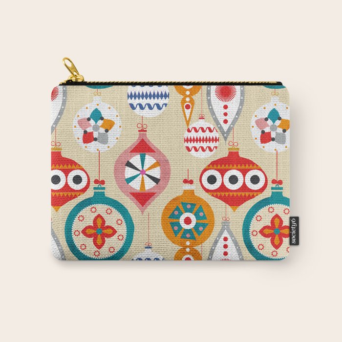 Retro christmas ornaments pattern Carry All Pouch Gallery Image 1