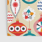Retro christmas ornaments pattern Poster Gallery Image 3