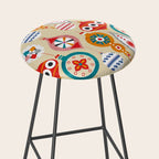 Retro christmas ornaments pattern Stool Gallery Image 2