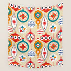 Retro christmas ornaments pattern Wall Tapestry Gallery Image 4