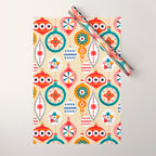 Retro christmas ornaments pattern Wrapping Paper Gallery Image 1
