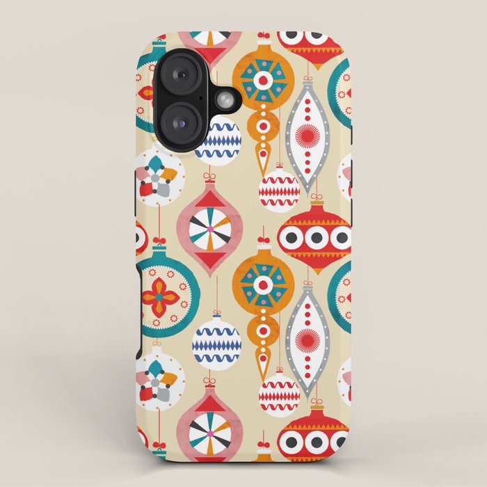 Retro christmas ornaments pattern iPhone Case Gallery Image 1
