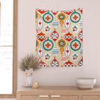 Retro christmas ornaments pattern Wall Tapestry Gallery Image 2