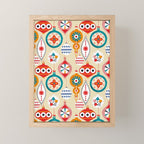 Retro christmas ornaments pattern Mini Art Print Gallery Image 1