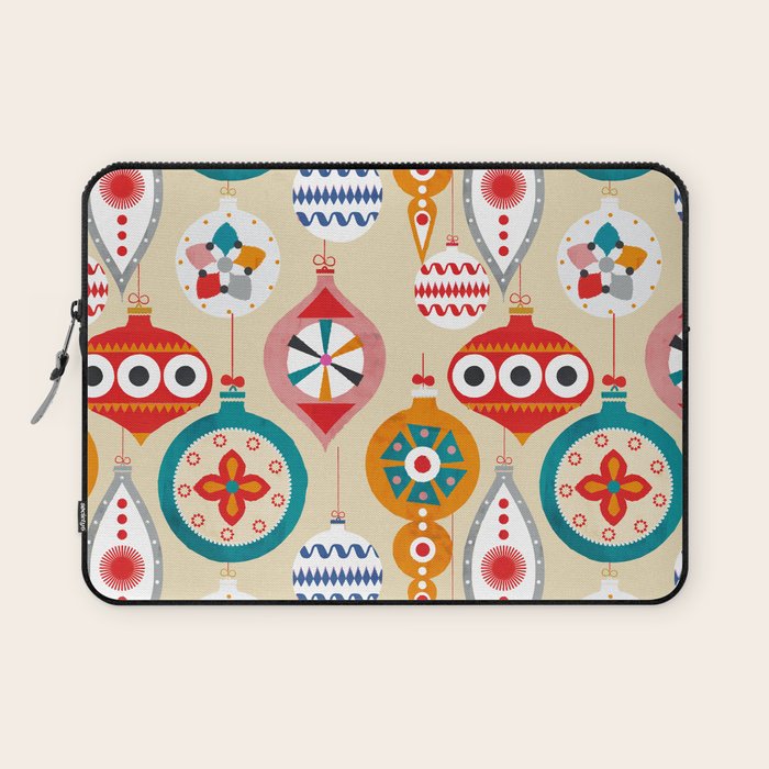 Retro christmas ornaments pattern Laptop Sleeve Gallery Image 1