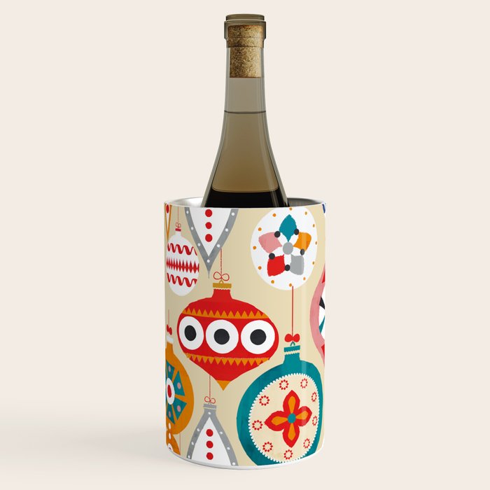 Retro christmas ornaments pattern Wine Chiller Gallery Image 3