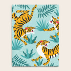 Asian tigers and tropic plants on background. Notebook Gallery Image 4