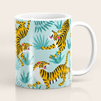 Asian tigers and tropic plants on background. Coffee Mug Gallery Image 1