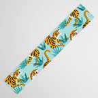 Asian tigers and tropic plants on background. Table Runner Gallery Image 3