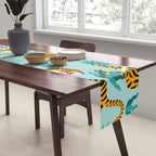 Asian tigers and tropic plants on background. Table Runner Gallery Image 2