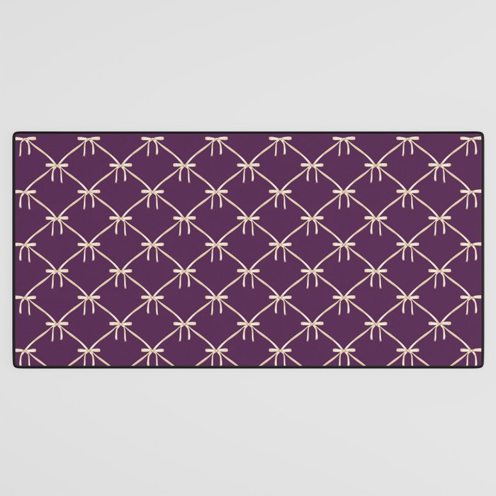 Bows & Ribbons Pattern XXXV Dark Purple Desk Mat Gallery Image 3