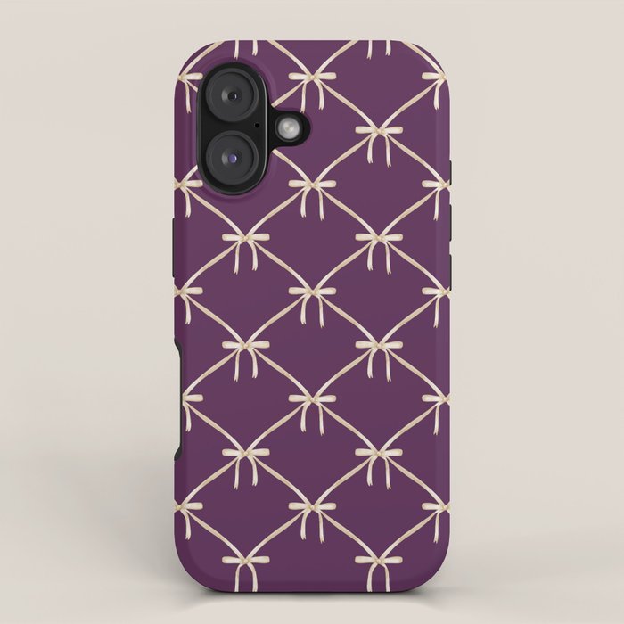 Bows & Ribbons Pattern XXXV Dark Purple iPhone Case Gallery Image 1