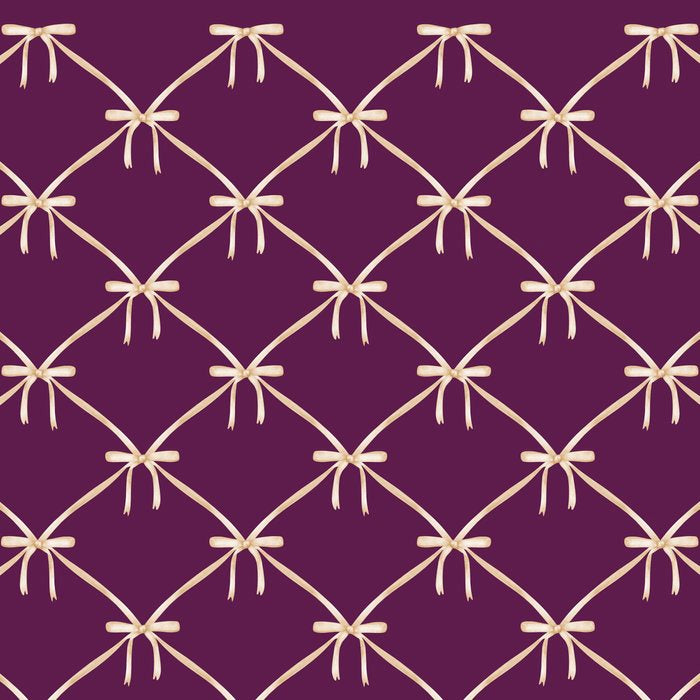 Bows & Ribbons Pattern XXXV Dark Purple Coffee Mug Gallery Image 2