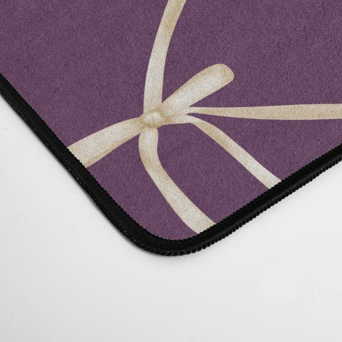 Bows & Ribbons Pattern XXXV Dark Purple Desk Mat Gallery Image 4