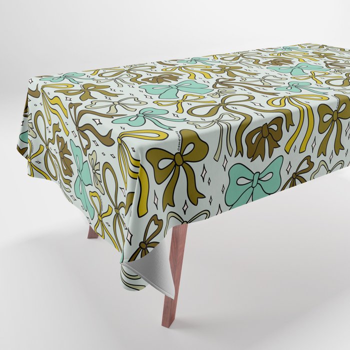 Blue Bow Print Tablecloth Gallery Image 1