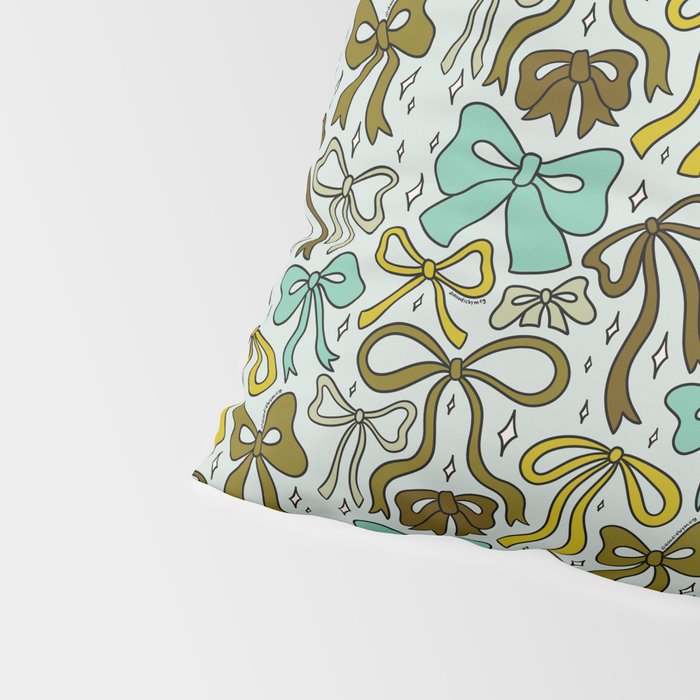 Blue Bow Print Pillow Sham Gallery Image 4