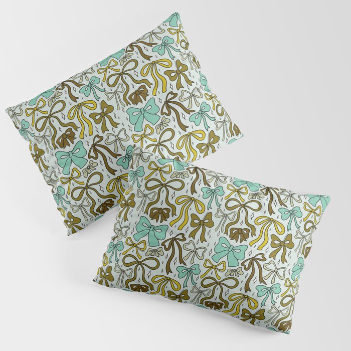 Blue Bow Print Pillow Sham Gallery Image 1